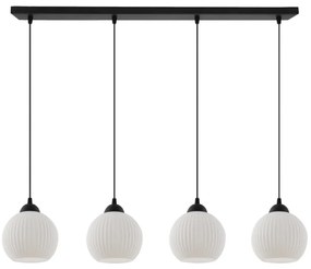 Závesné svietidlo Riffle Round, 4x biele sklenené tienidlo, b
