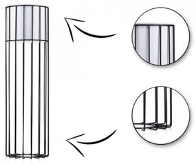 Kovový kvetináč LOFT 70x20 cm čierna/biela