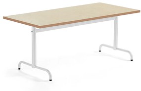 Stôl PLURAL, 1600x800x720 mm, linoleum - béžová, biela