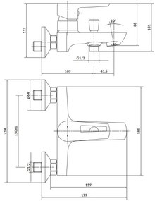 Cersanit S951-008 - Vaňová batéria MILLE biela/lesklý chróm