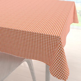 Biante Dekoračný štvorcový obrus Rebeka RE-006 Oranžovo-biela kocka malá 130x130 cm