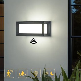 Brilagi - Vonkajšie nástenné LED svietidlo s pohybovým senzorom PARKER LED/12W/230V antracit IP44