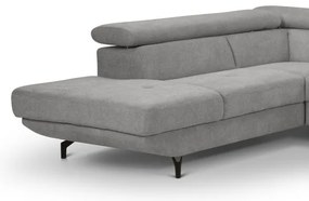 Rozkladacia rohová sedacia súprava BRESCIA L s úložným priestorom, ľavá, sivá