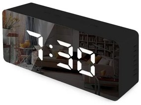 Verk 01457 Zrkadlové LCD hodiny 4v1 čierne