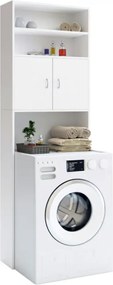 Vysoká skrinka nad práčku SILKE, 185x63x20cm, biela Casaria