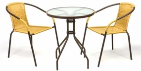 Garthen 35215 Záhradný balkónový set 2 stoličky + sklenený stôl
