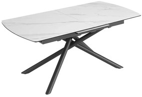 Jedálenský stôl MIKADO 180-230 cm rozkladací s keramickou doskou z bieleho mramoru