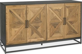 Komoda Indus 160 cm z masívu dub prírodná/grafit