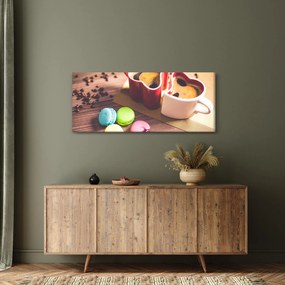 Obraz kávy a makronek (120x50 cm)