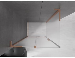 Mexen Velar L, sprchový kút s posuvnými dverami 100 x 110 cm, 8mm sklo námraza, medená matná, 871-100-110-33-65