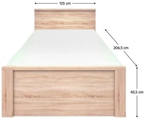 Jednolôžková posteľ 120  cm Topta Typ 43 120 (dub sonoma). Vlastná spoľahlivá doprava až k Vám domov. 1075478