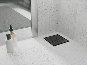 Mexen Flat-Q M12 štvorcová podlahová vpust 12 x 12 cm, čierny - 1710412