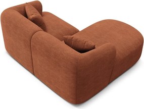 Menčestrová rohová pohovka v terakotovej farbe (ľavý roh/s leňoškou) Campi – Cosmopolitan Design