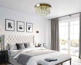 Toolight Toolight, stropné krištáľové svietidlo 3xE14 APP1655-3CP, zlatá lesklá, OSW-05118