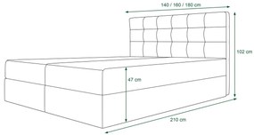 Moderná posteľ s úložným priestorom 140x200 STIG 5 - béžová