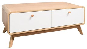 TV stolík v dekore duba v bielo-prírodnej farbe 100x40 cm Caitlin – Støraa