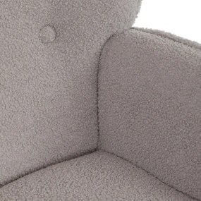 Kreslo sivé bouclé s podnožkou AK-319 GREY2