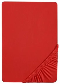 Biberna Napínacia džersejová plachta (180 – 200 x 200 cm, červená)  (100227068)