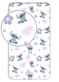 Jerry Fabrics Bavlnené napínacie prestieradlo 90x200 + 25 cm - Lilo and Stitch