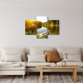 Obraz - Jazero pri lese (90x60 cm)