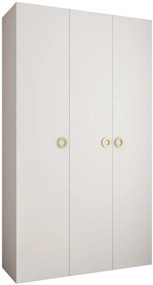 Šatníková skriňa 140 cm Carmela 40-1 (biela + zlatá). Akcia -21%. Vlastná spoľahlivá doprava až k Vám domov. 1126518