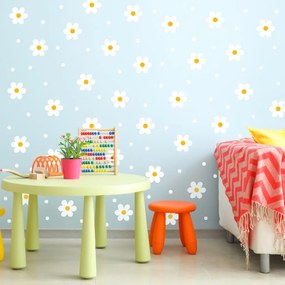 PIPPER. Textilná nálepka na stenu "Sedmokrásky a bodky"