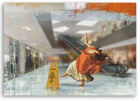 Gario Obraz na plátne Pád na mokrú podlahu - Jose Luis Guerrero Rozmery: 60 x 40 cm