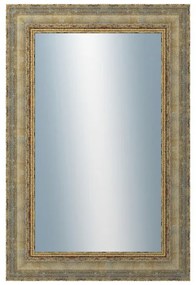 DANTIK - Zrkadlo v rámu, rozmer s rámom 40x60 cm z lišty ZVRATNÁ bielozlatá plast (3067)