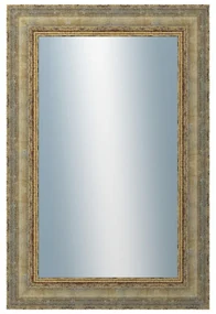 DANTIK - Zrkadlo v rámu, rozmer s rámom 40x60 cm z lišty ZVRATNÁ bielozlatá plast (3067)