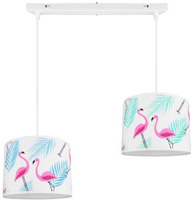 Detské závesné svietidlo Cone, 2x textilné tienidlo so vzorom (výber zo 6 farieb), (výber z 2 farieb konštrukcie)