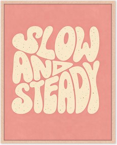 Ručne vyrobená nástenná dekorácia v ráme Slow & Steady