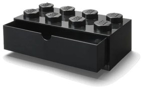 Čierny stolový box so zásuvkou LEGO® Brick, 31,6 x 11,3 cm