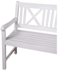 Biela drevená záhradná lavica Malmö – Garden Pleasure