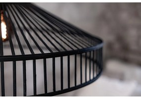 Čierne závesné svietidlo s bambusovým tienidlom ø 70 cm Tapa – Markslöjd