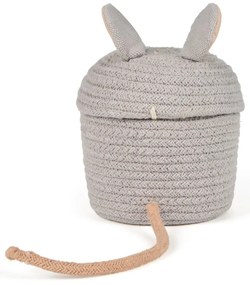 Sivý látkový detský kôš na hračky ø 15x15 cm Mini Renata the Rat – Lorena Canals