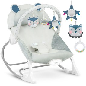 Hojdacie kreslo s vibráciami Ricokids - sivé