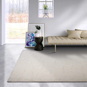 Krémovobiely ručne tkaný koberec s prímesou vlny 190x280 cm Pradesh Natural White – Elle Decoration