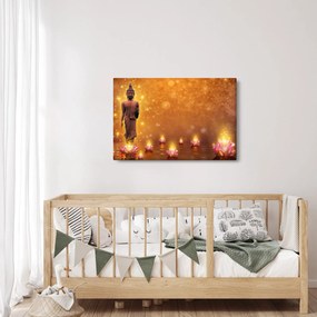 Obraz - Budha v zlatom lesku (90x60 cm)