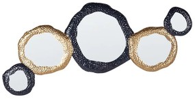 Kovové nástenné zrkadlo 109 x 44 cm zlatá a čierna CHARNY Beliani