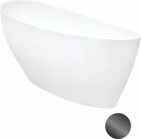 Besco Voľne stojaca vaňa z liateho mramoru Keya 165x70 BESCO-Typ výpuste: Click-Clack s vrchným čistením, grafit, BESCO-Rozmery: 163,5x70,5, BESCO-Fa…
