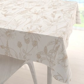 Biante Bavlnený štvorcový obrus Sandra SA-425 Hnedé listy na smotanovom 70x70 cm