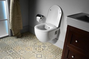 Sapho Sapho, BRILLA závesná WC misa s bidet. spŕškou, Rimless, 36,5x53 cm, biela, 100612