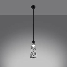 Sollux SL.1165 - Luster na lanku SUBA 1xE27/15W/230V čierna