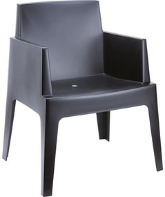 BOX záhradné kreslo s podrúčkami black