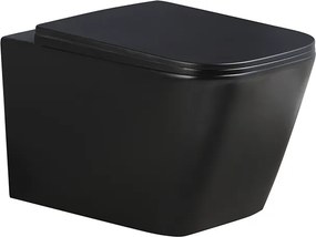 BPS-koupelny Závesná WC misa so SoftClose sedadlom HYD-4776, čierna mat