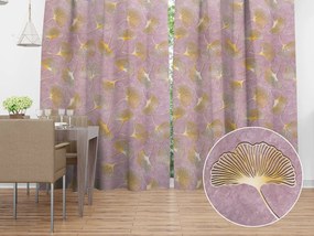 Biante Zamatový záves Tamara TMR-001 Ginkgo lístky na staroružovom 145x190 cm