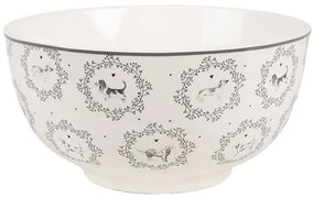Porcelánová miska so psíkmi Lovely Grey Dogs - Ø 14*7 cm / 500 ml