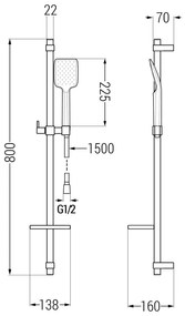 Mexen sprchový set DQ62, čierny, 785624581-70