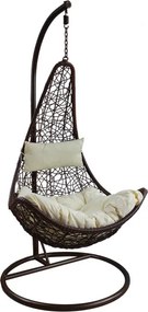 Závesné kreslo ELEGANT tmavohnedé / krémové FAT1136
