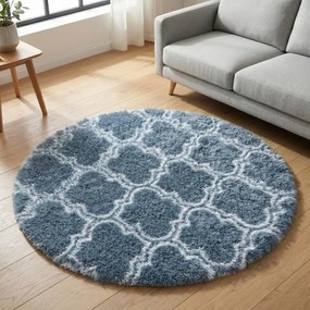 Protišmykový koberec DECOR strieborný kruh